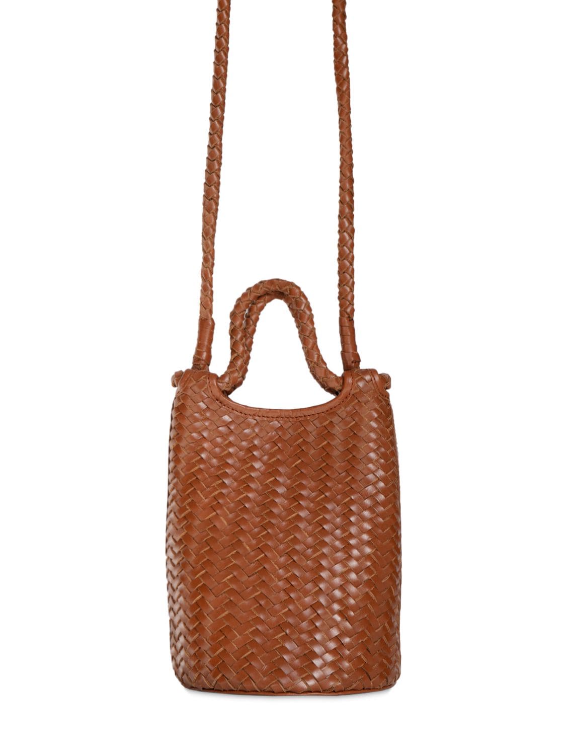Bembien Lina Bucket Handwoven Leather Bag In Sienna