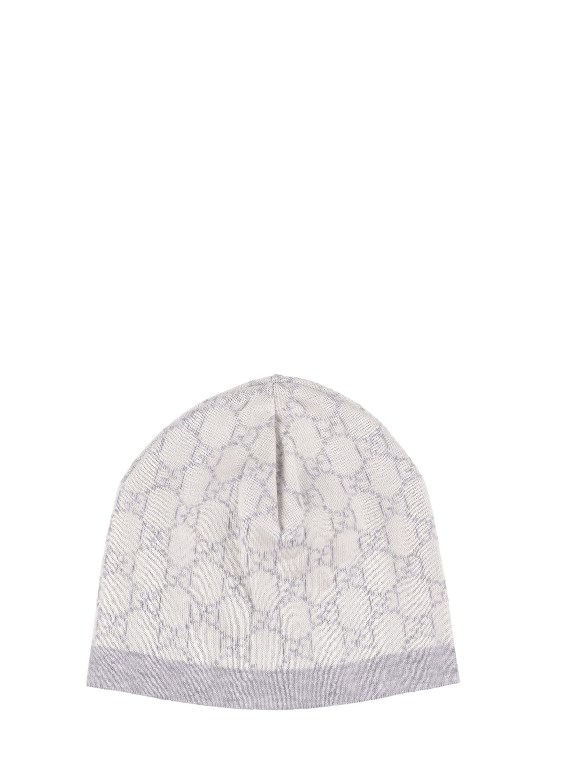 GUCCI: knit hat - White  Gucci girls' hats 7389463K111 online at