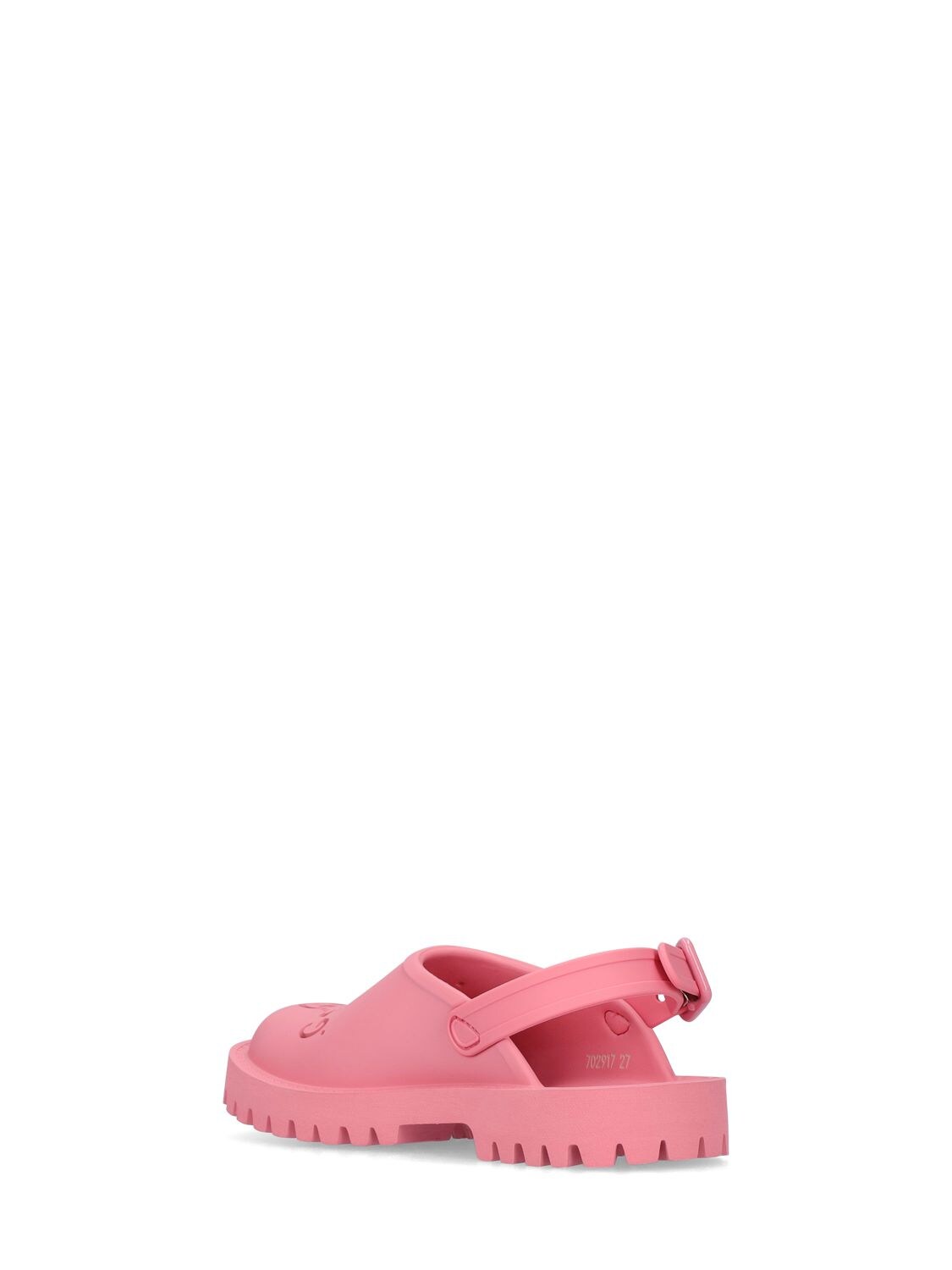 Perforated Logo Flat Sandals in Pink - Gucci Kids