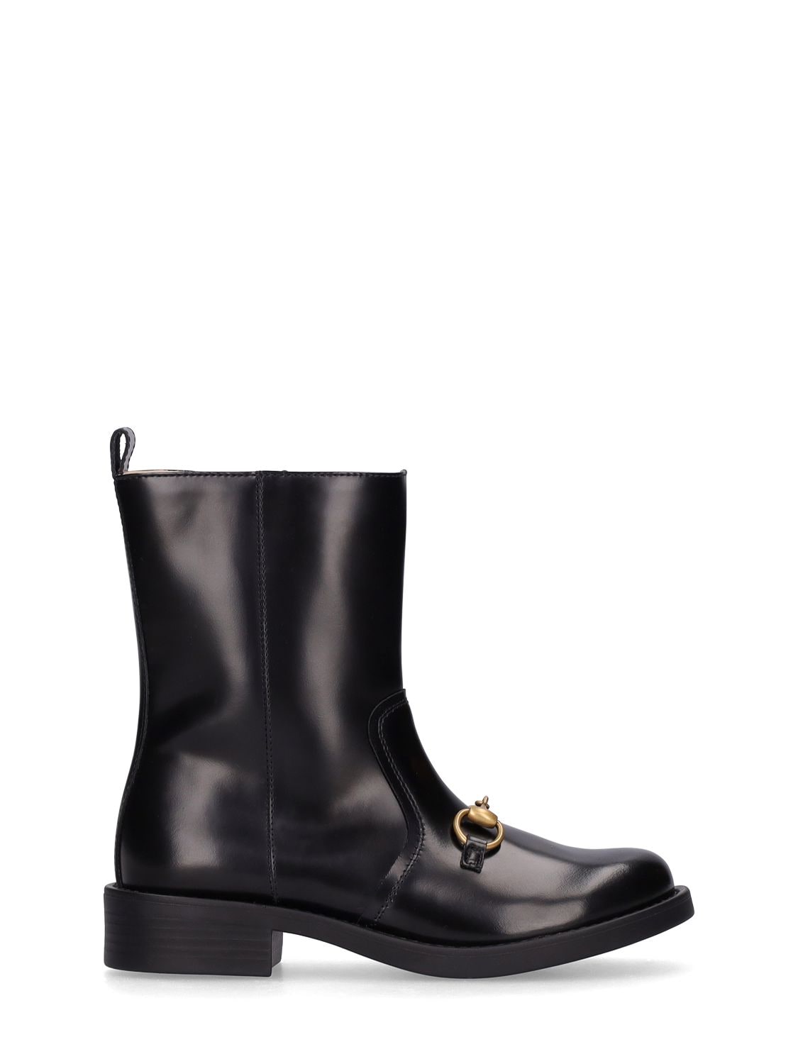 Gucci Kids' Leather Boots In Black