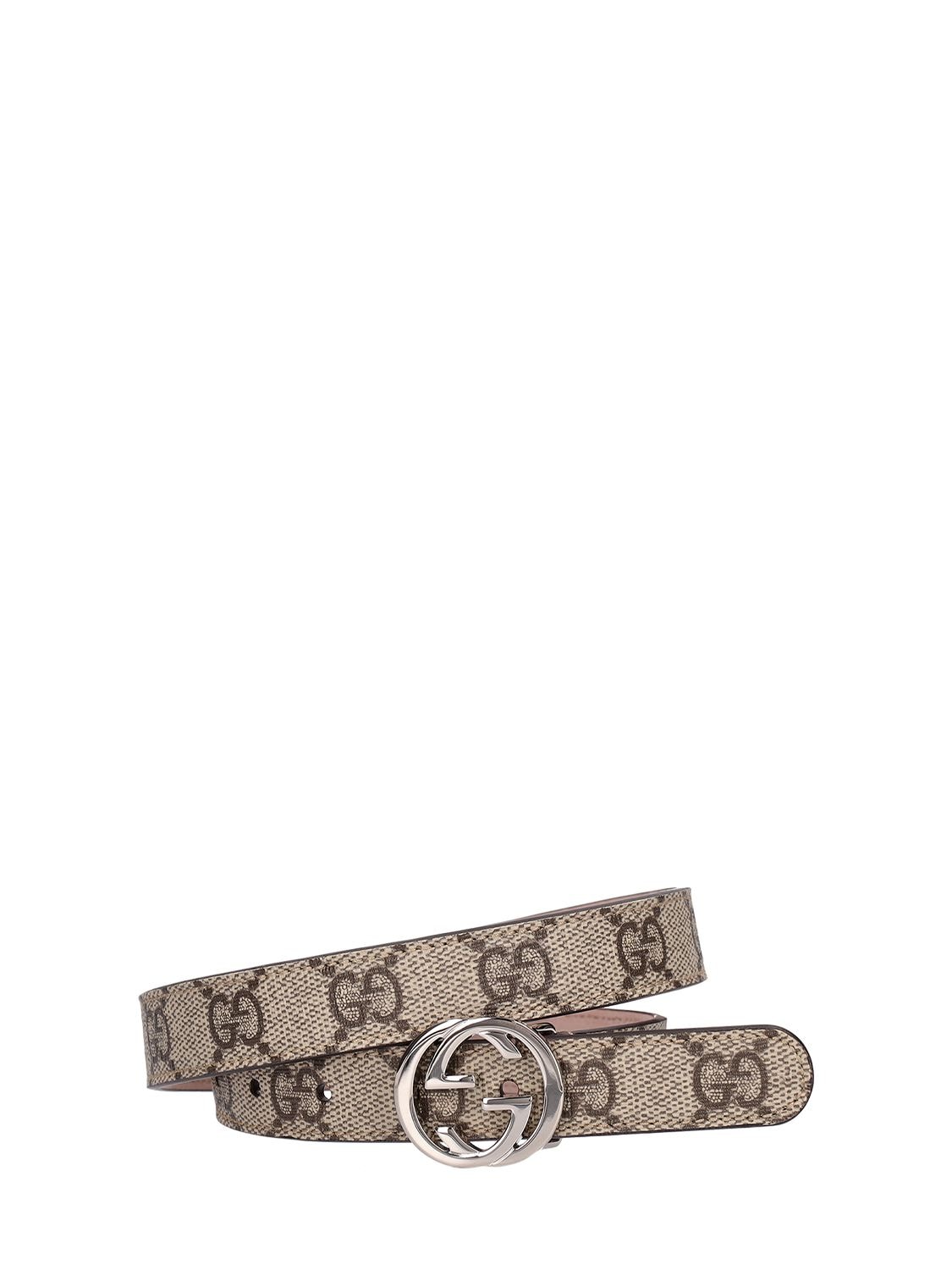 Gucci Babies' 2cm Logo Belt In Beige
