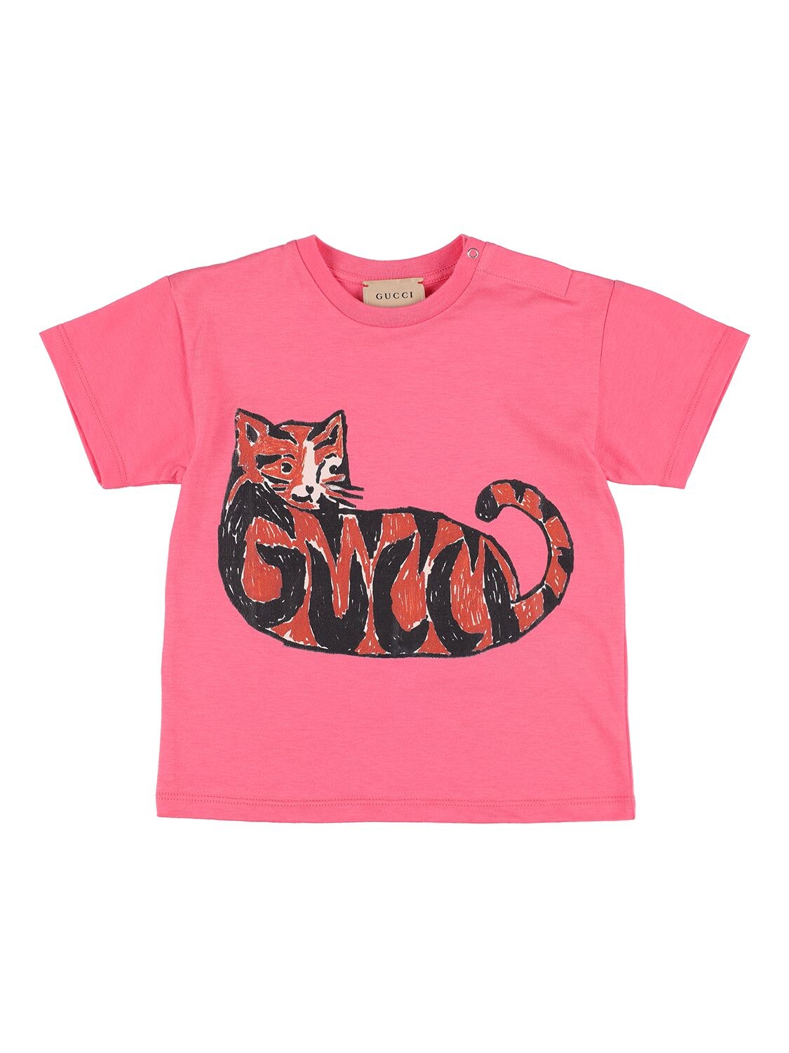 Cat Print Cotton Jersey T-shirt