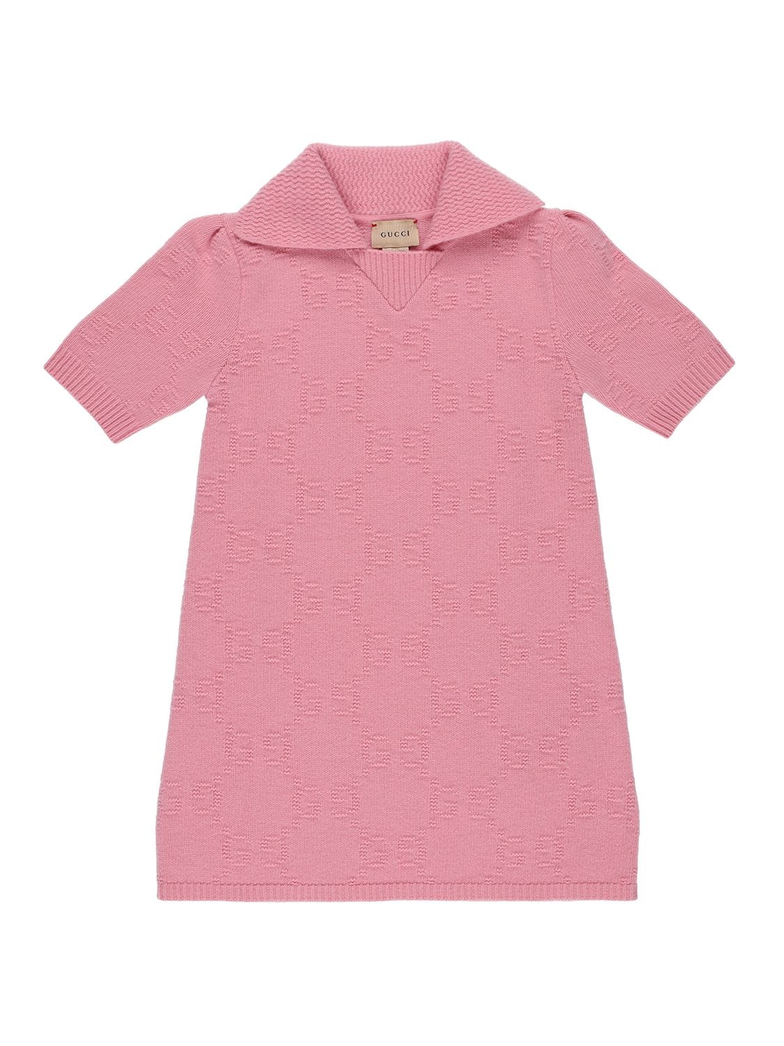 Gucci Kids Wool Gg Polo Dress (4-12 Years) In Pink