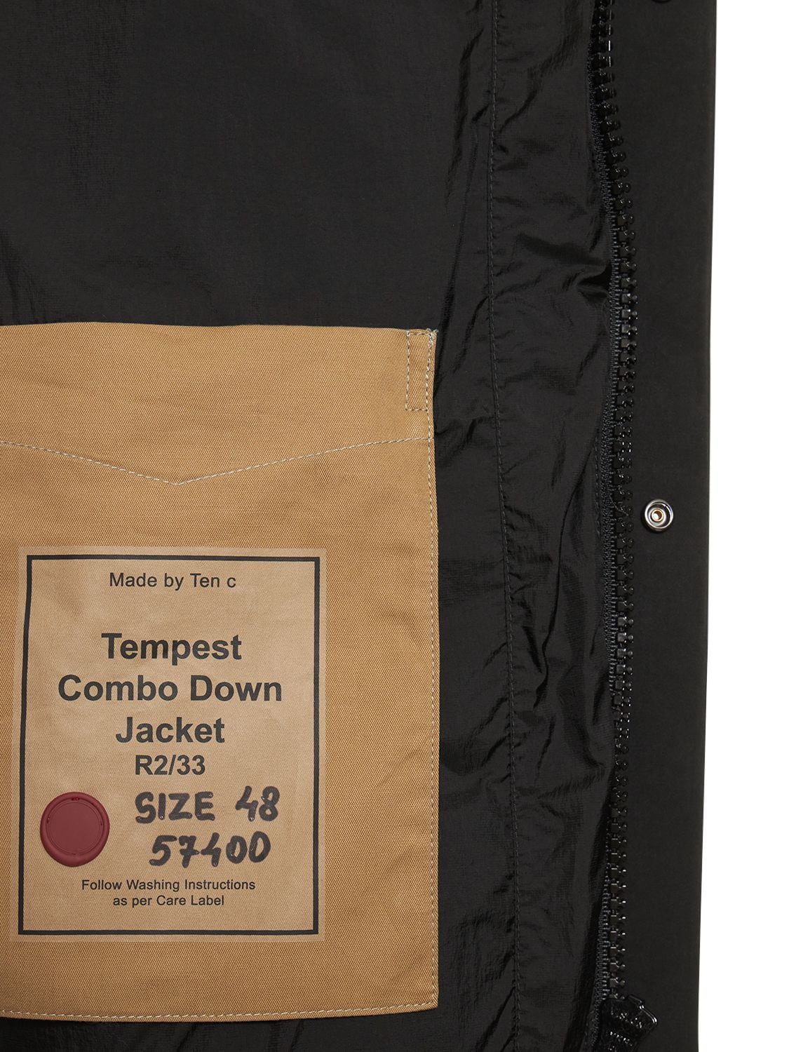 Shop Ten C Tempest Combo Down Jacket In Black