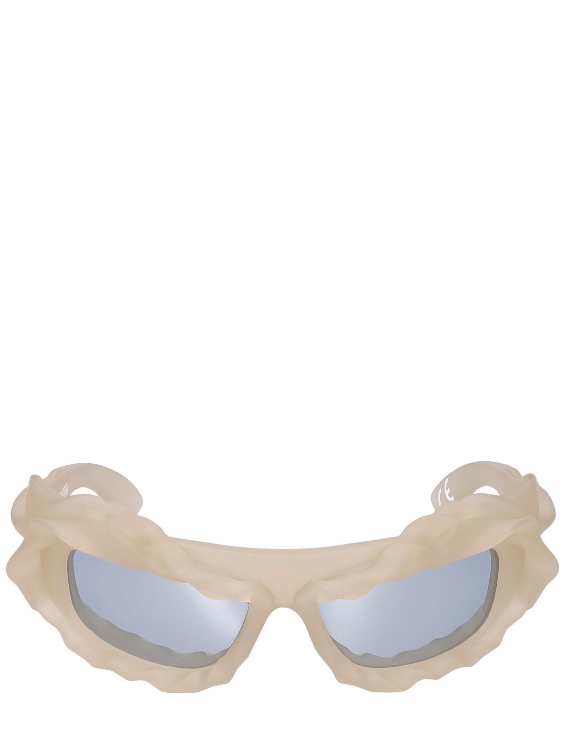 Ottolinger 3d Twisted Sunglasses W/ Mirror Lenses In Beige