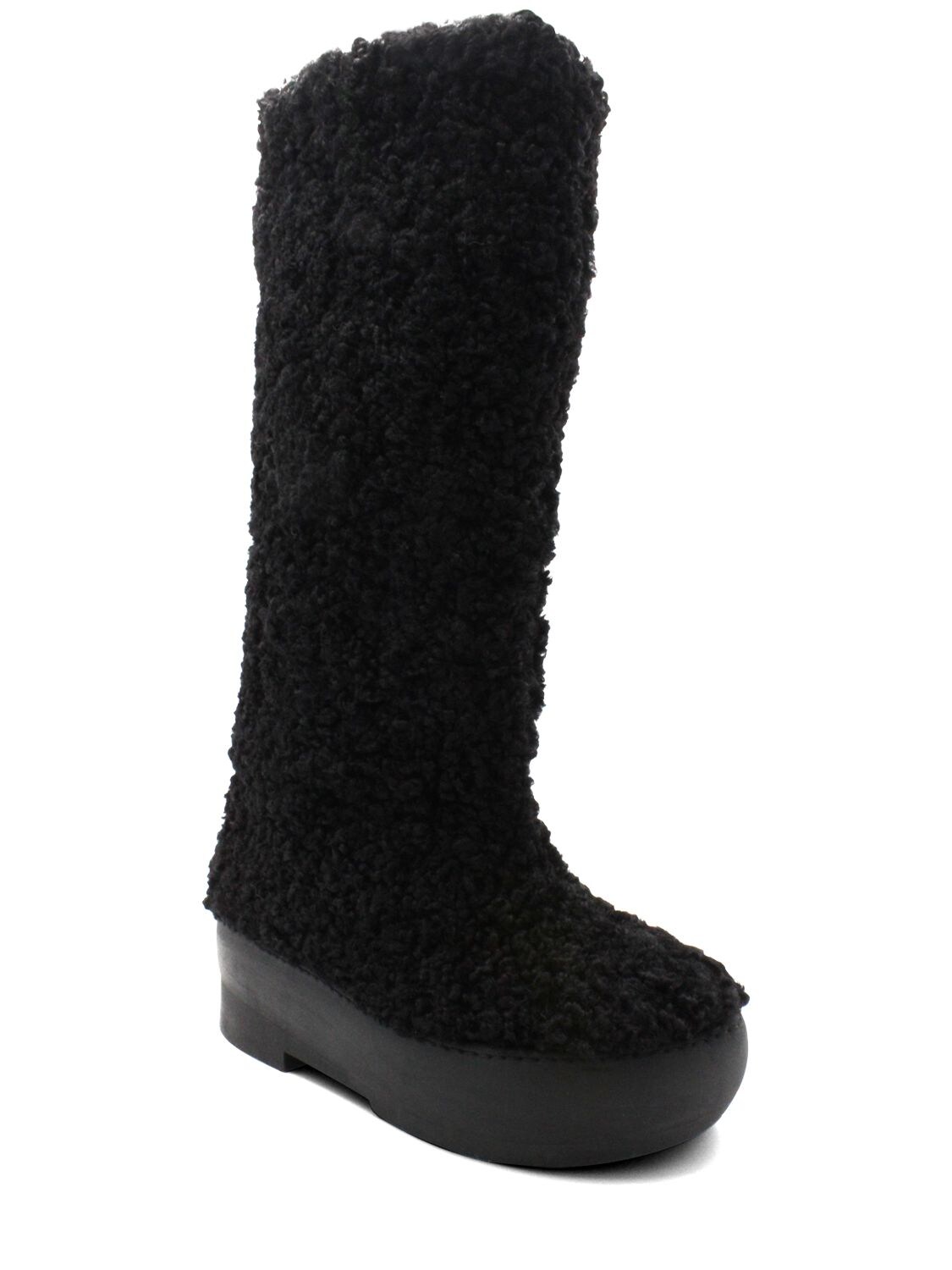Shop Gia Borghini 50mm Faux Shearling Snow Boots In Black
