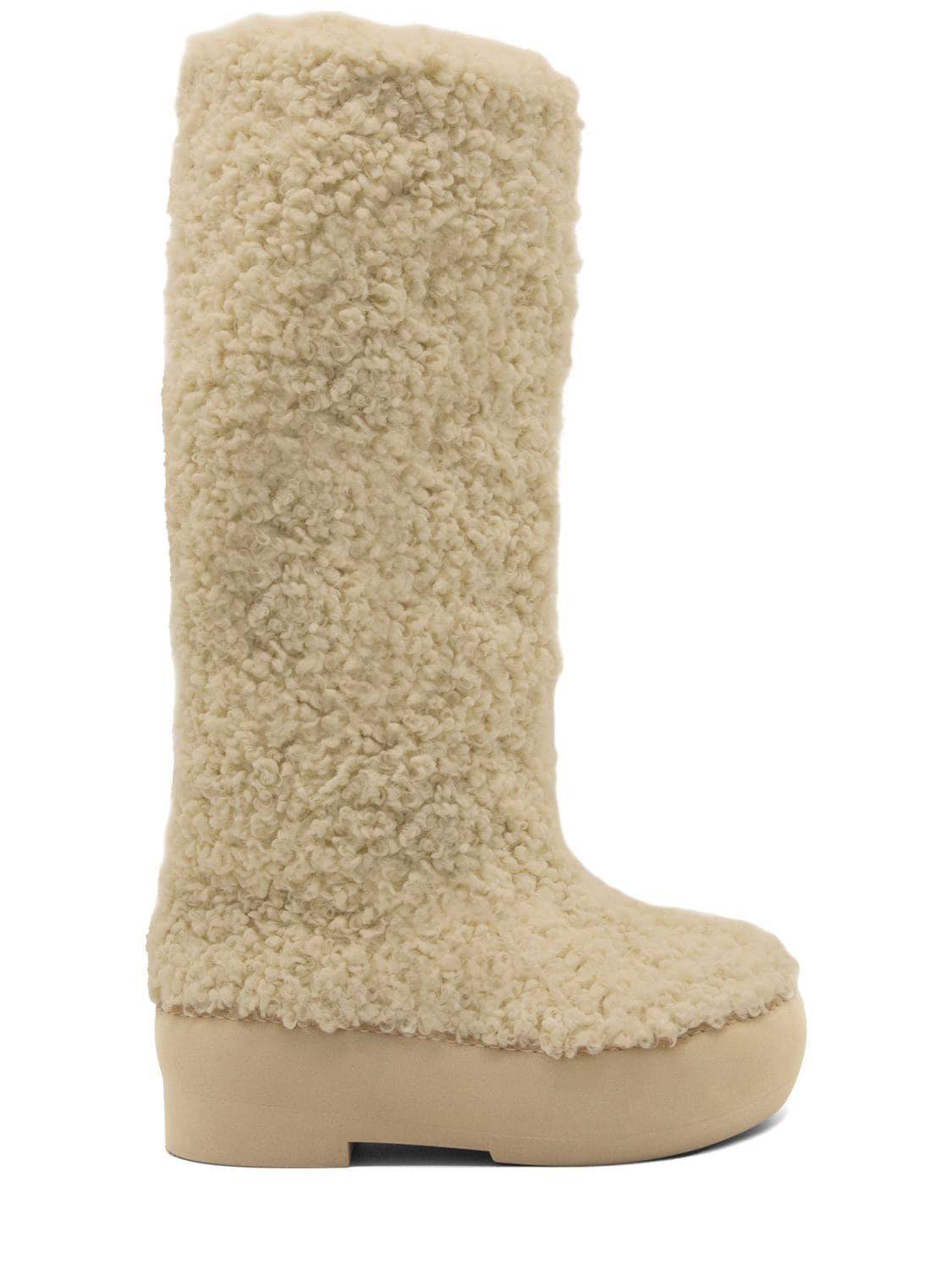 Gia Borghini 50mm Faux Shearling Snow Boots In Beige