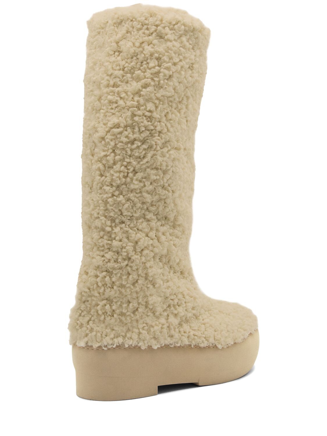 Shop Gia Borghini 50mm Faux Shearling Snow Boots In Beige