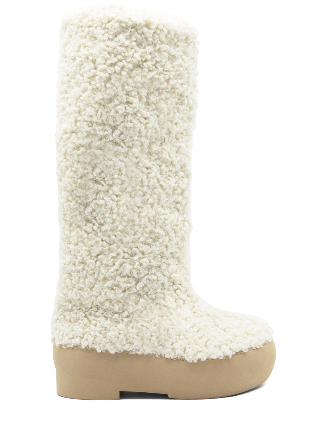 Gia Borghini 50mm Faux Shearling Snow Boots In Ivory