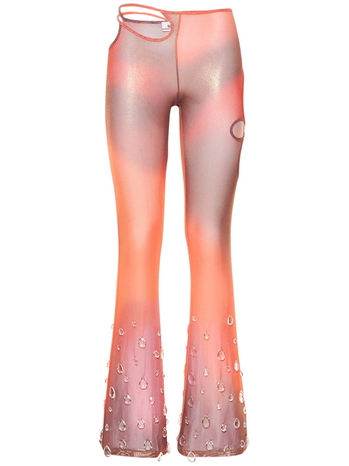 Gcds Sita Embellished Cutout Pants In Orange