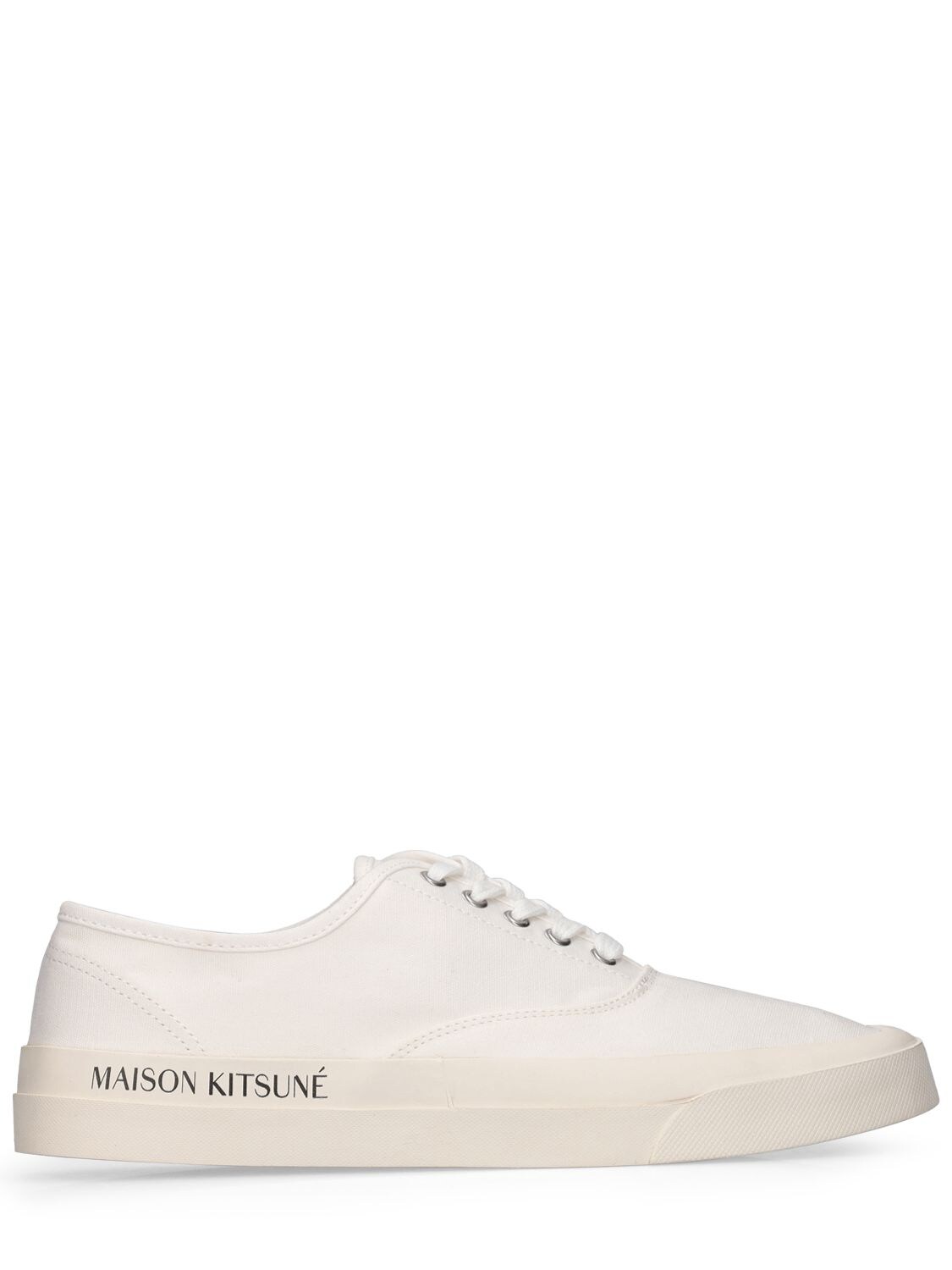 Maison Kitsuné Mk Printed Sole Canvas Low Top Sneakers In White