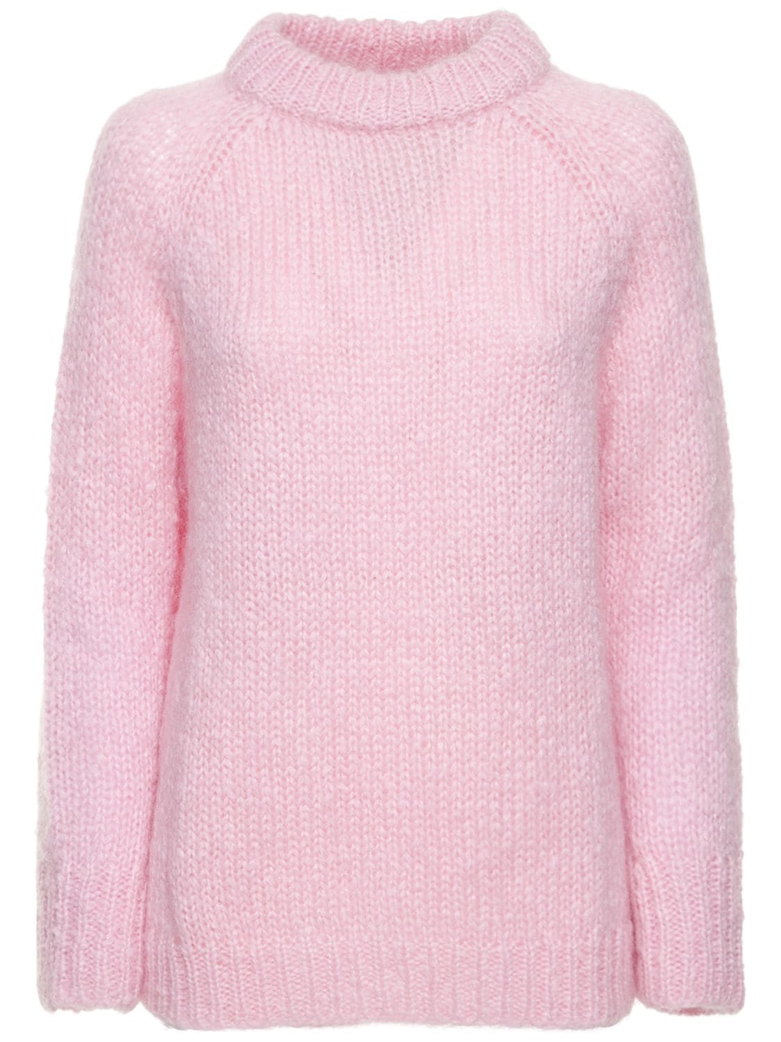 CECILIE BAHNSEN INDIRA CREWNECK FITTED MOHAIR SWEATER