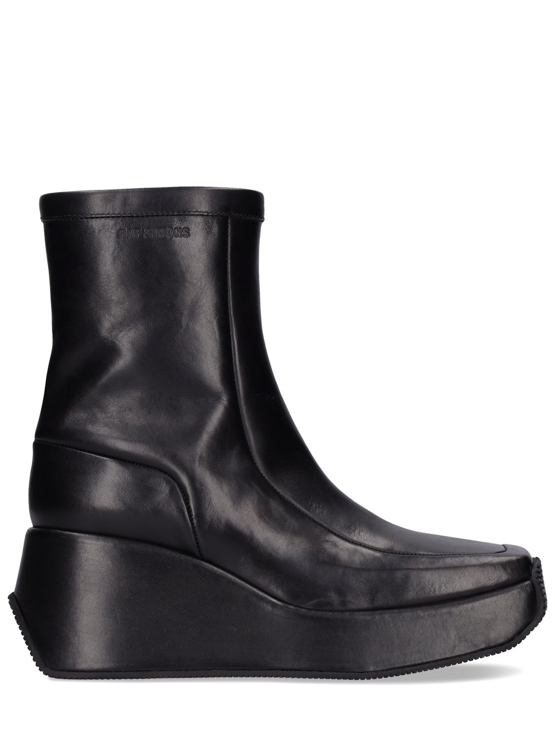 Raf Simons Chic Ankle Boot With Square Toe And 8.5 Cm Heel In Black