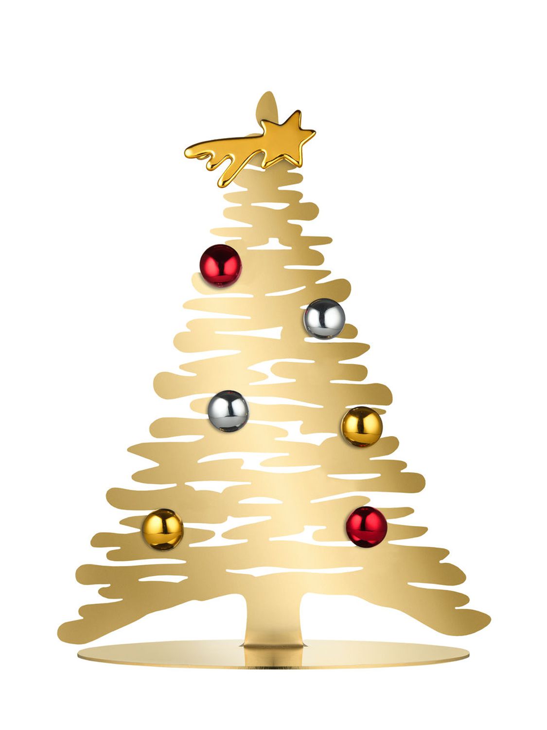 Alessi 30cm Gold Plated Bark Steel Christmas Tree In Gold
