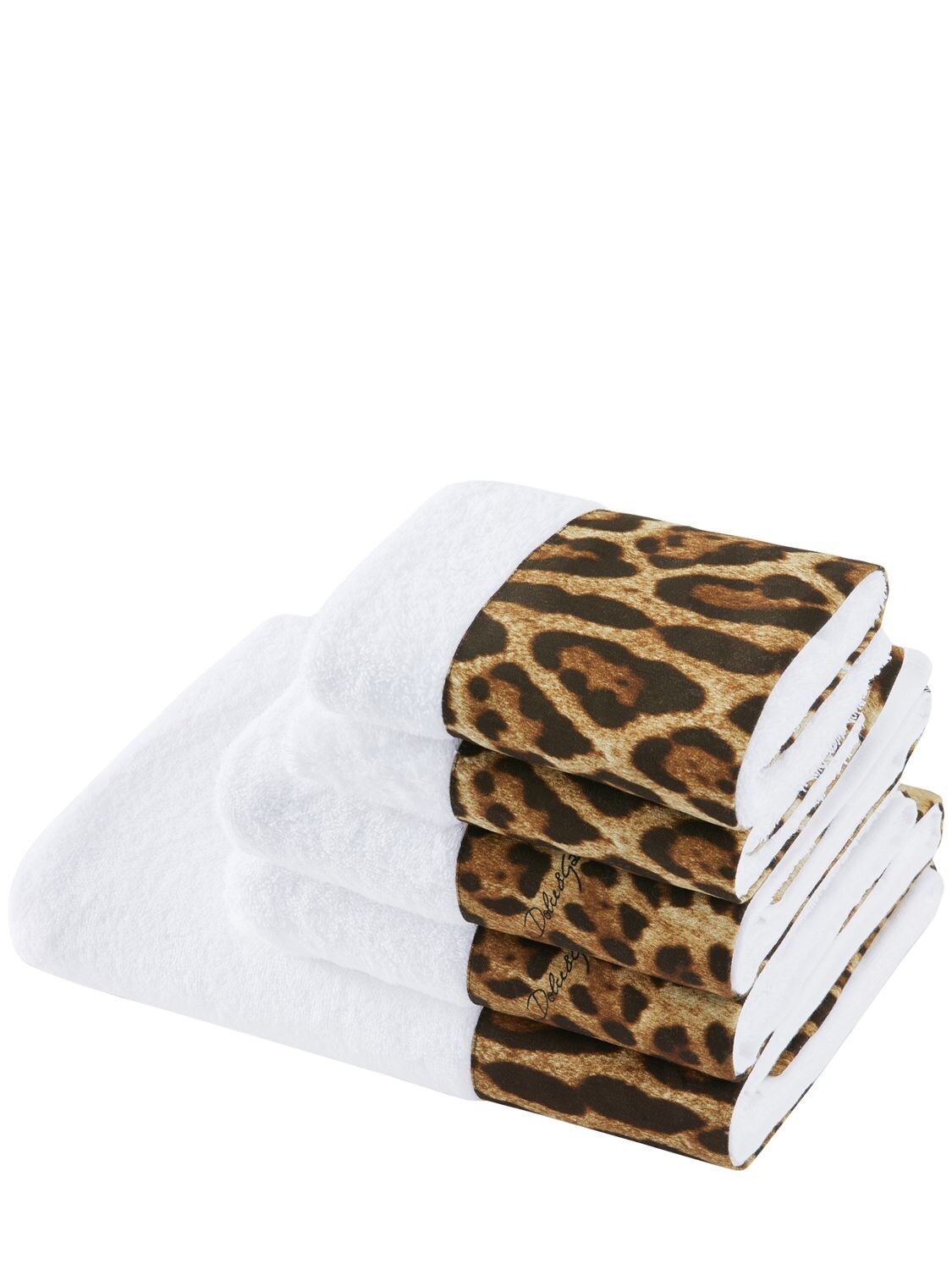 DOLCE & GABBANA SET OF 5 COTTON TERRY TOWELS