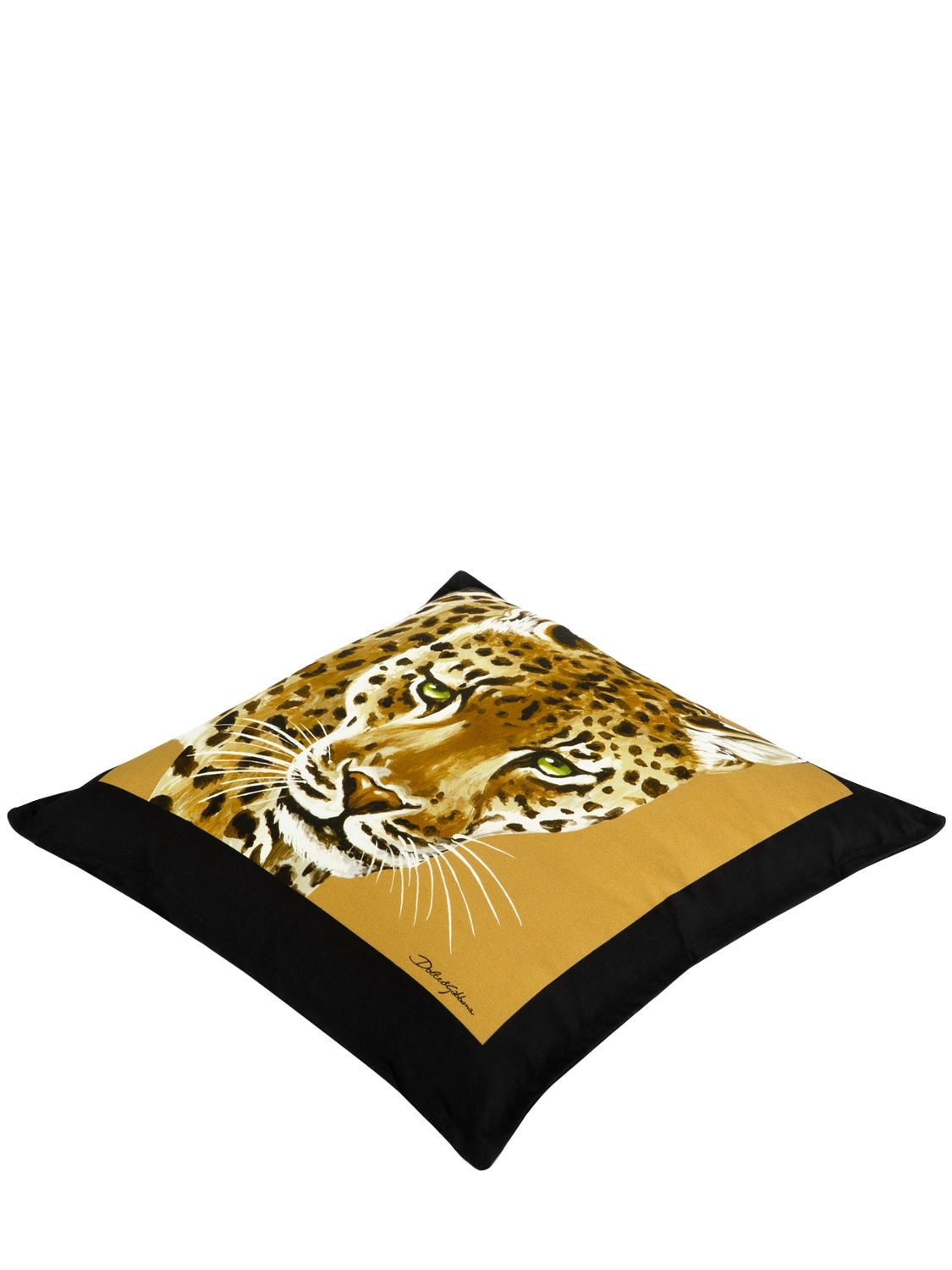 Shop Dolce & Gabbana Small Canvas Cushion In Leopardo