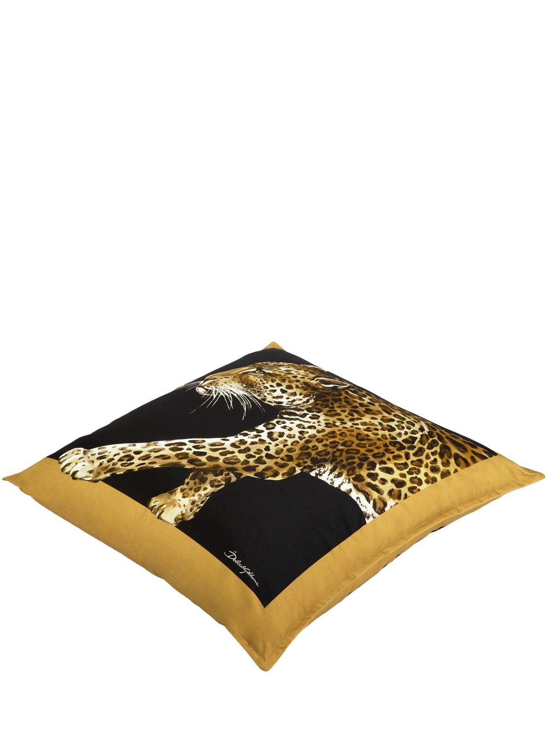 Shop Dolce & Gabbana Medium Canvas Cushion In Leopardo