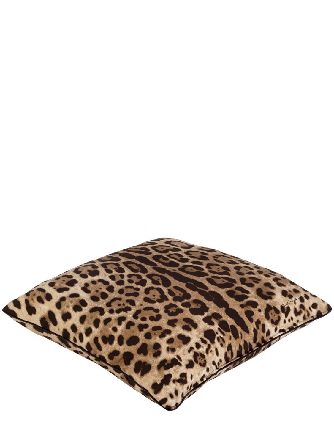 Shop Dolce & Gabbana Small Silk Twill Cushion In Leopardo
