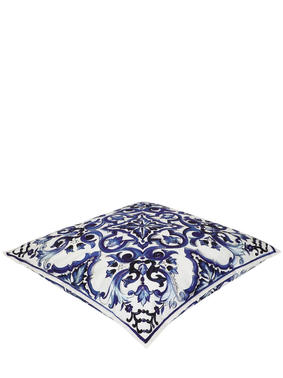 Shop Dolce & Gabbana Medium Canvas Cushion In Blu Mediterrane