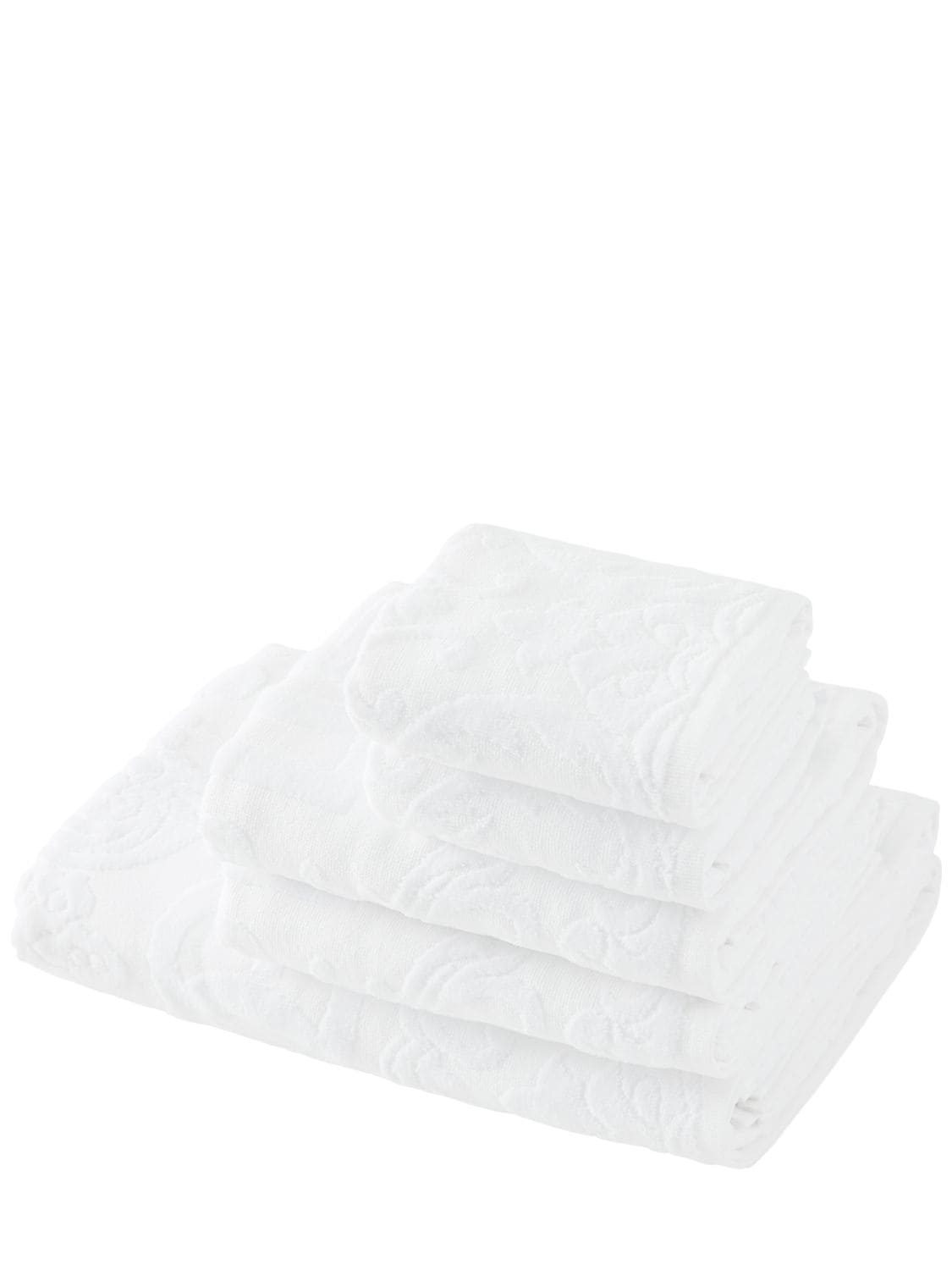 Dolce & Gabbana Set Of 5 Cotton Towels In Bianco