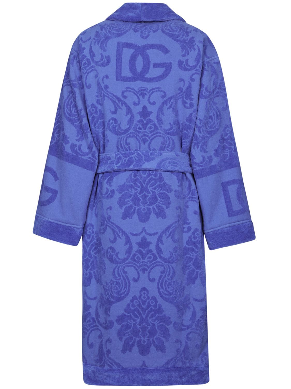Shop Dolce & Gabbana Jacquard Bathrobe In Blue
