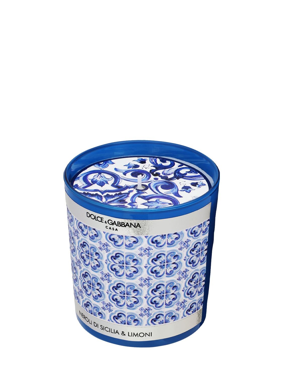 Shop Dolce & Gabbana 250 Gr Sicilian Neroli & Lemon Candle In Blue