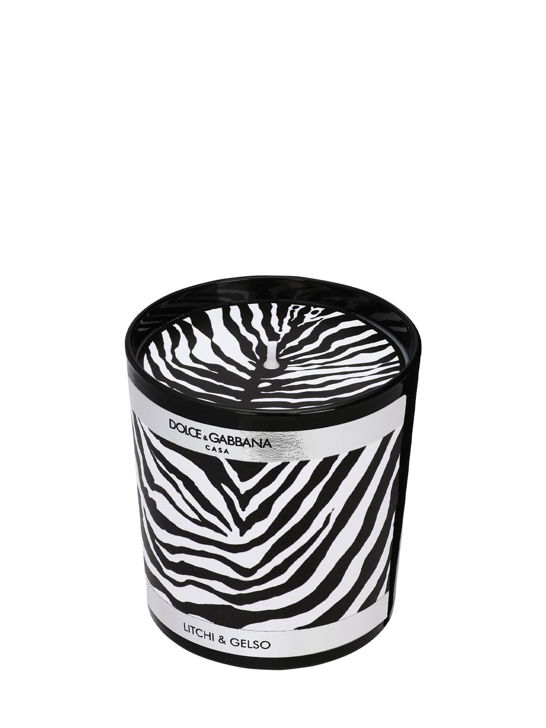 Shop Dolce & Gabbana 250gr Lychee & Mulberry Scented Candle In Black,white