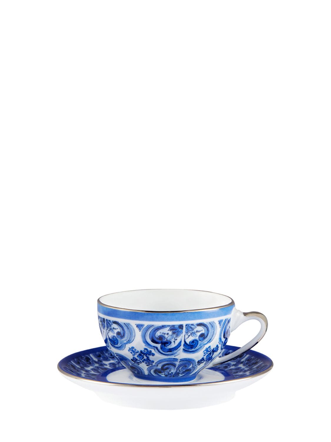 Shop Dolce & Gabbana Blu Mediterraneo Espresso Cup & Saucer In Multicolor