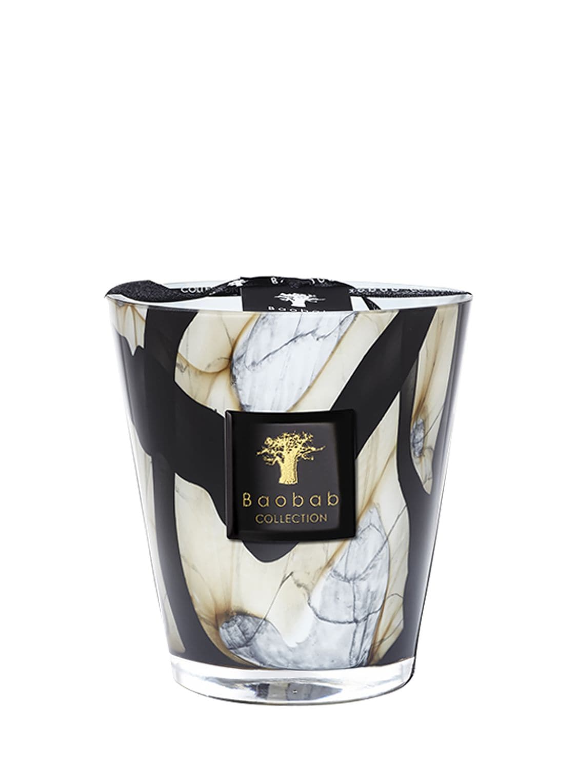 Baobab Collection Marble Candle In Black,grey