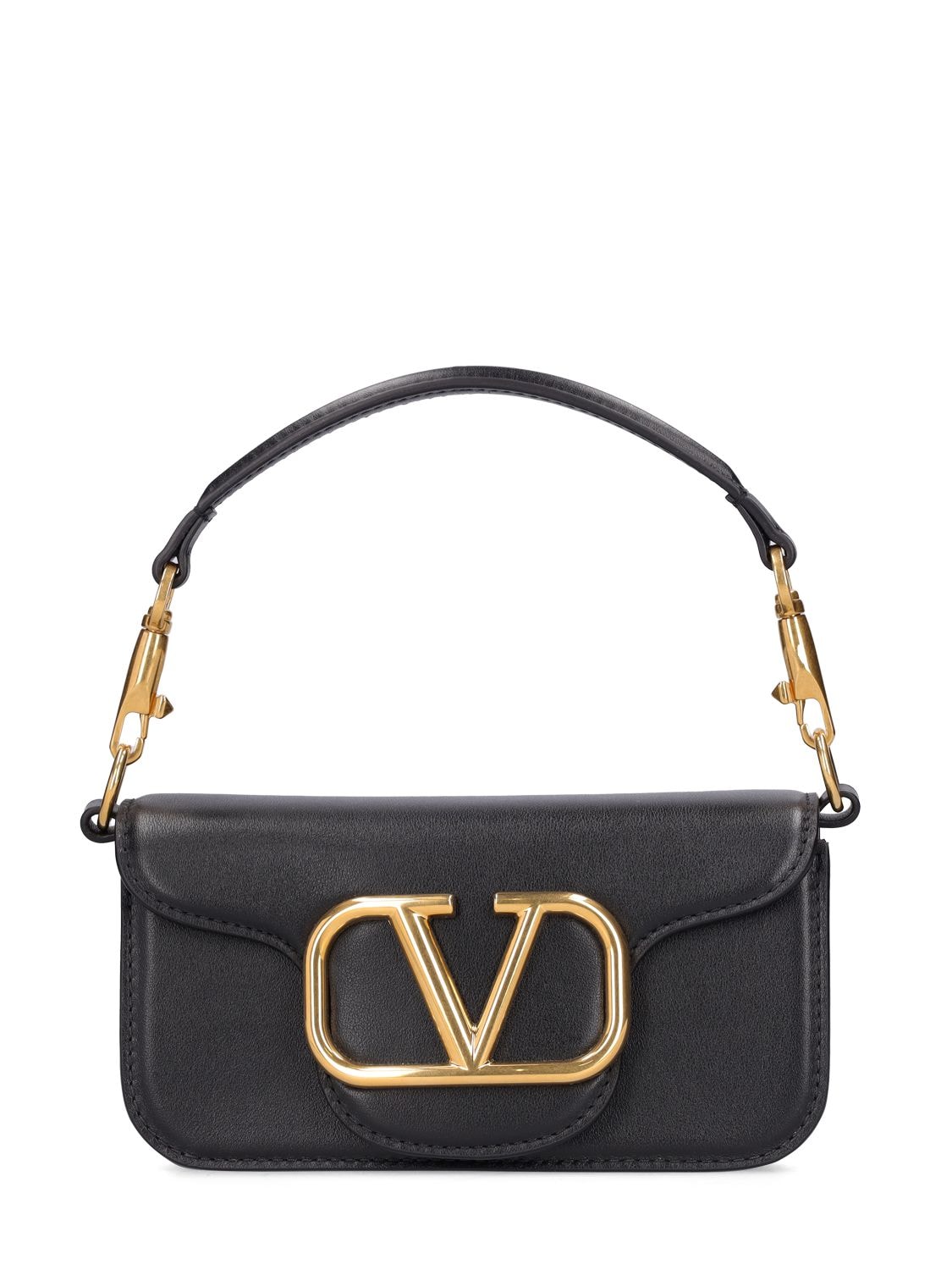 VALENTINO GARAVANI Small Loco V Logo Leather Shoulder Bag