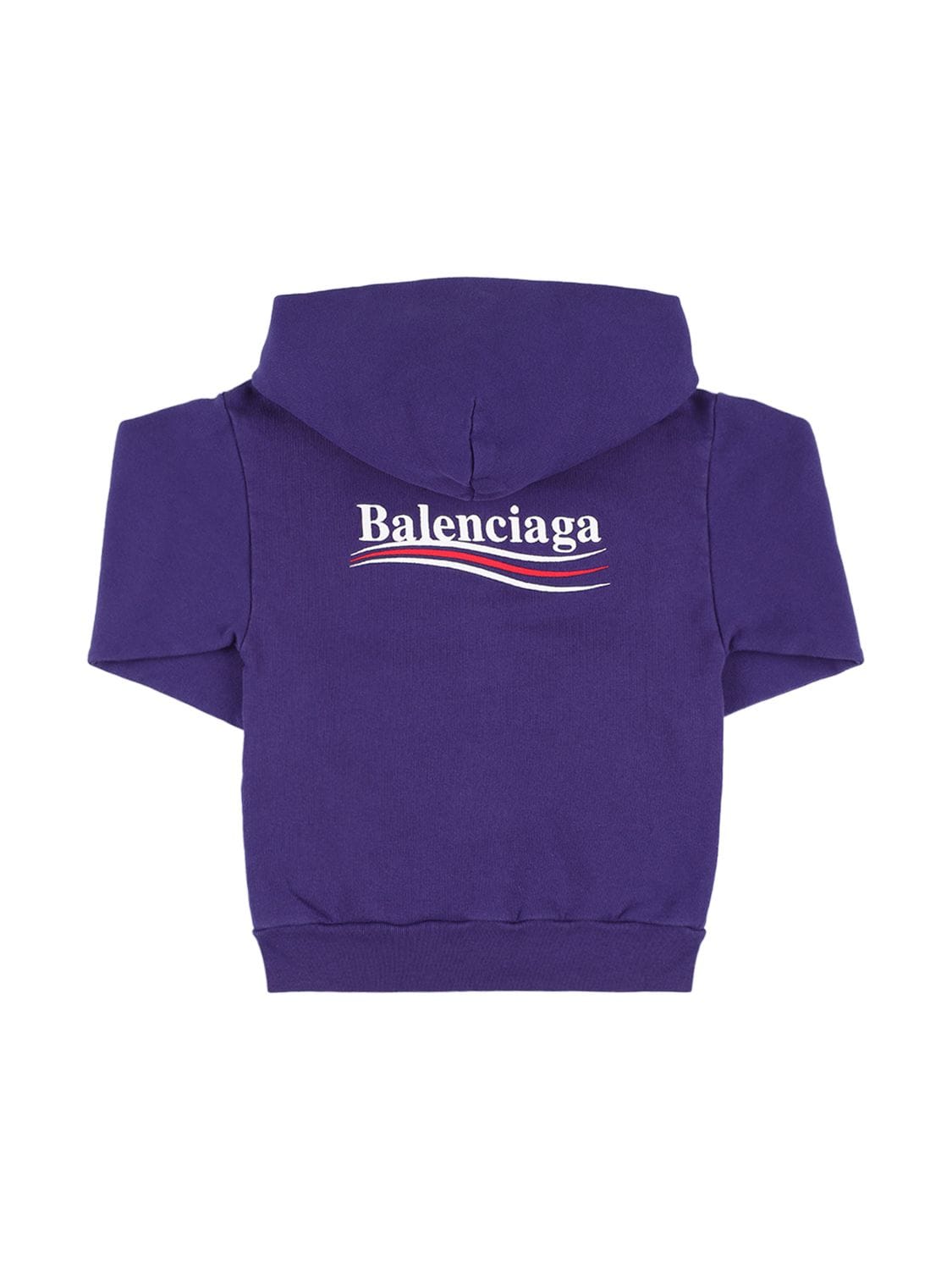 Shop Balenciaga Cotton Sweatshirt Hoodie In Navy