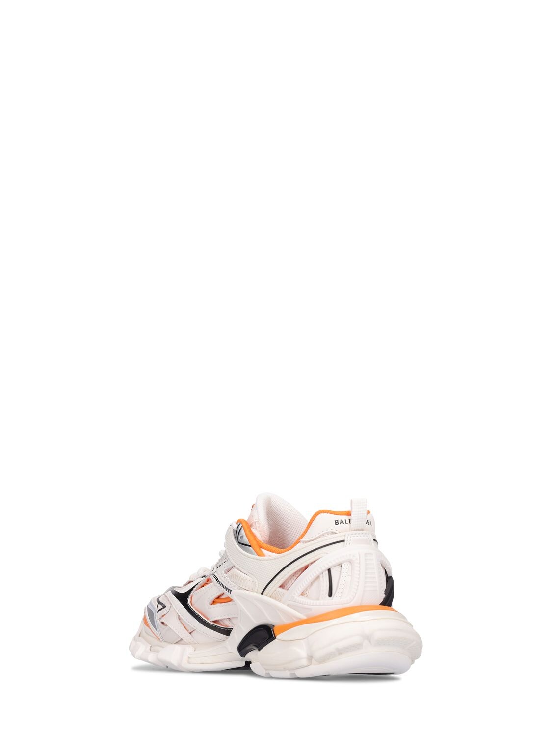 Shop Balenciaga Track 2 Mesh & Nylon Lace-up Sneakers In White,orange