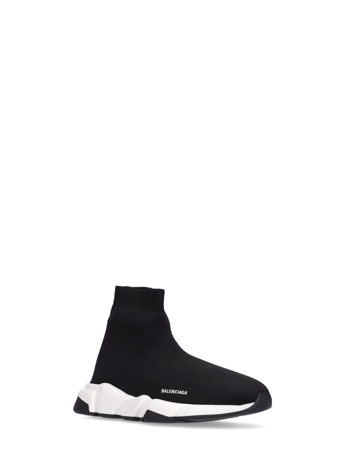 Shop Balenciaga Speed Recycled Knit Sneakers In Black,white