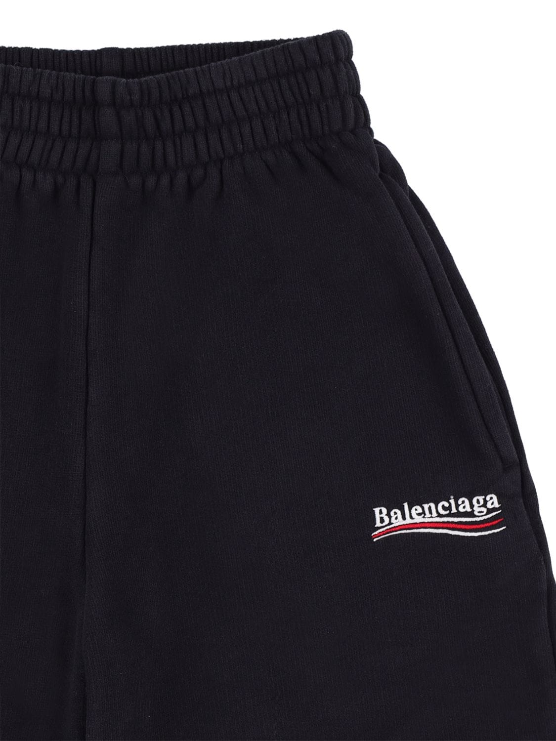 Shop Balenciaga Cotton Sweat Shorts In Black,white