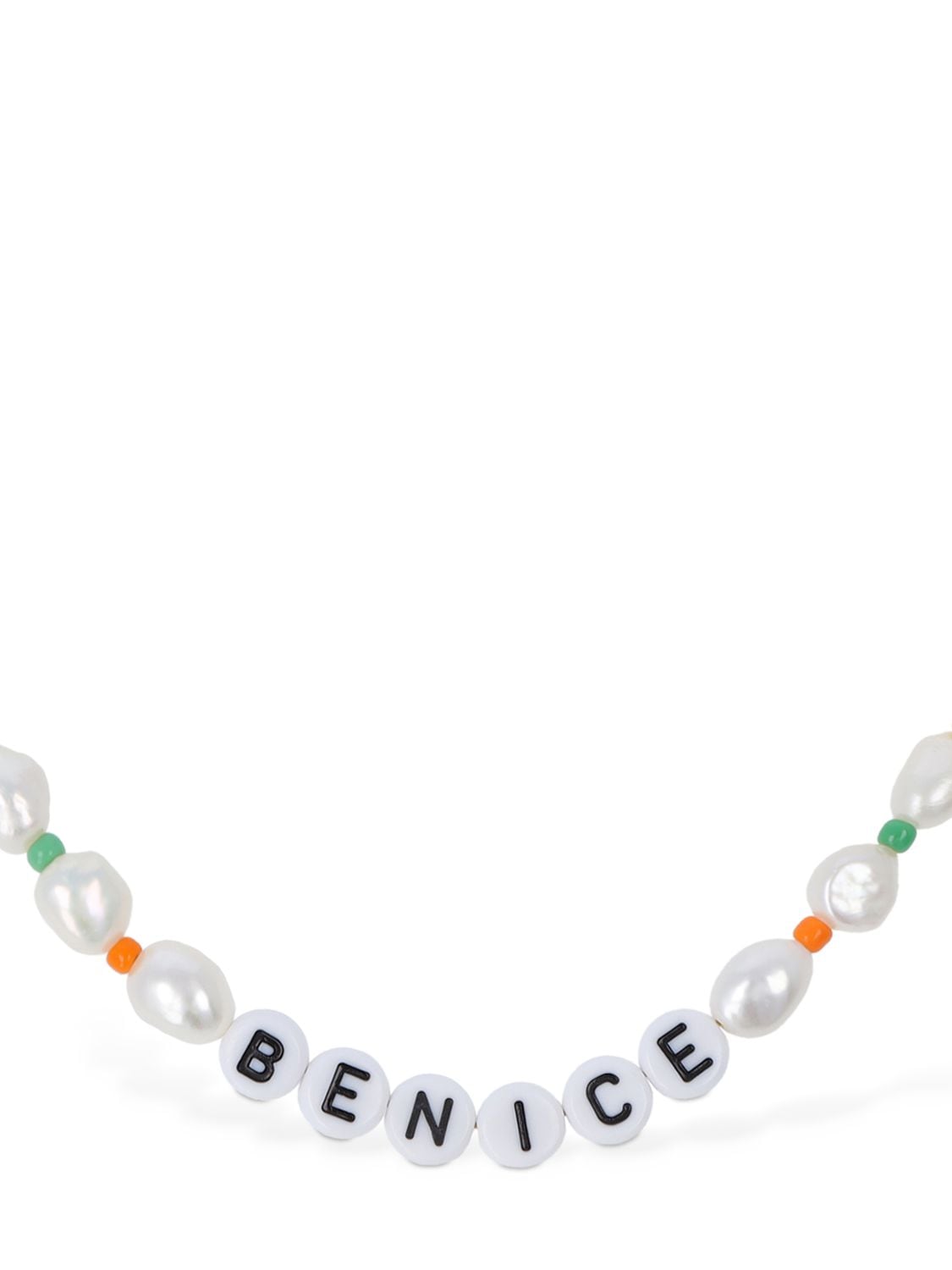 Shop Sporty And Rich Be Nice Faux Pearl & Bead Necklace In Multi,white