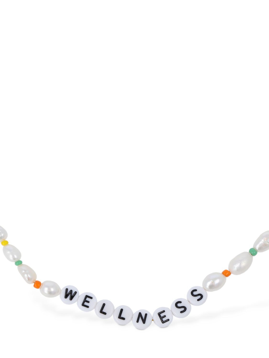 Shop Sporty And Rich Wellness Faux Pearl & Bead Necklace In Multi,white