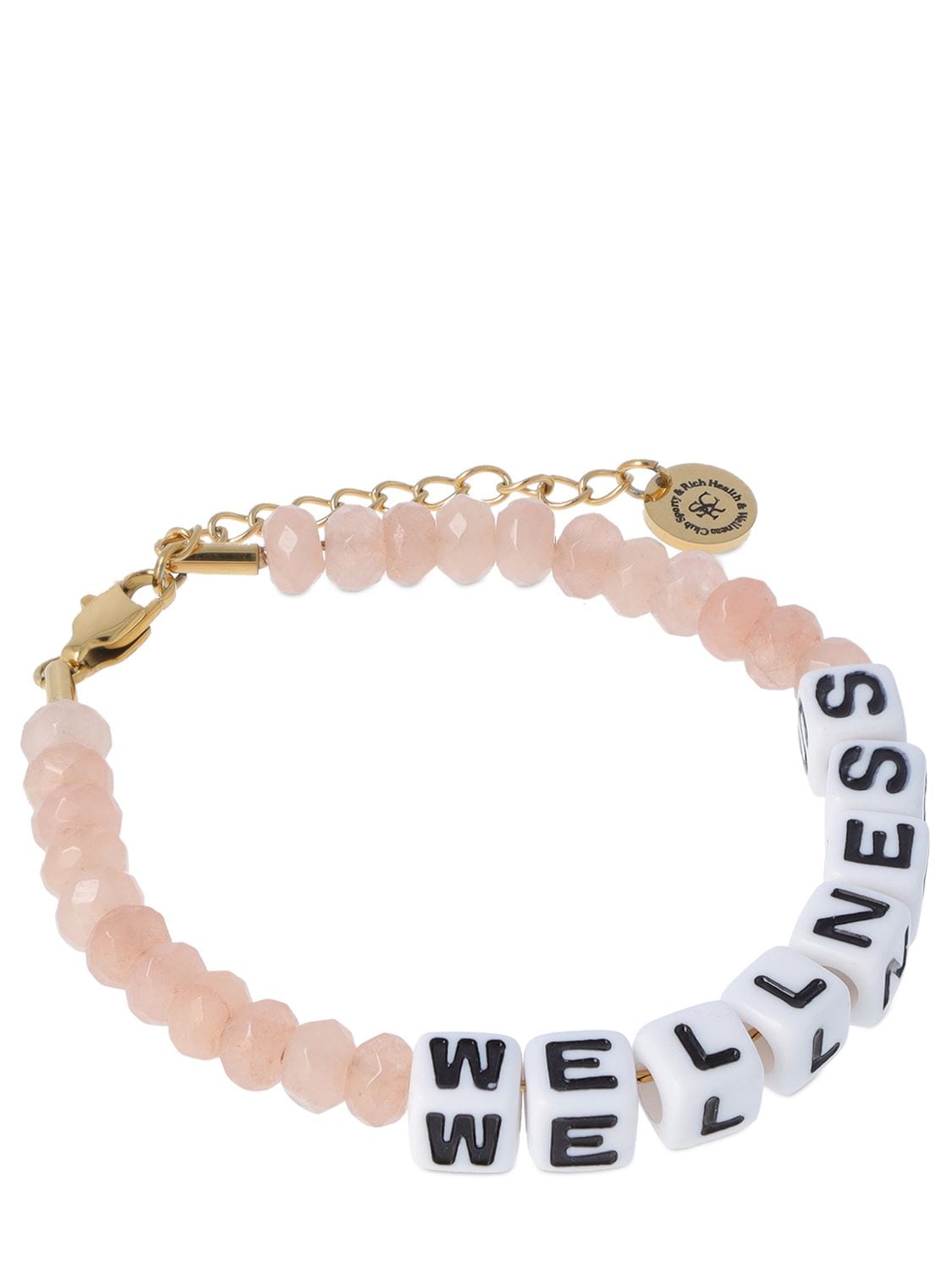 Shop Sporty And Rich Wellness Bead Necklace In Pink,white