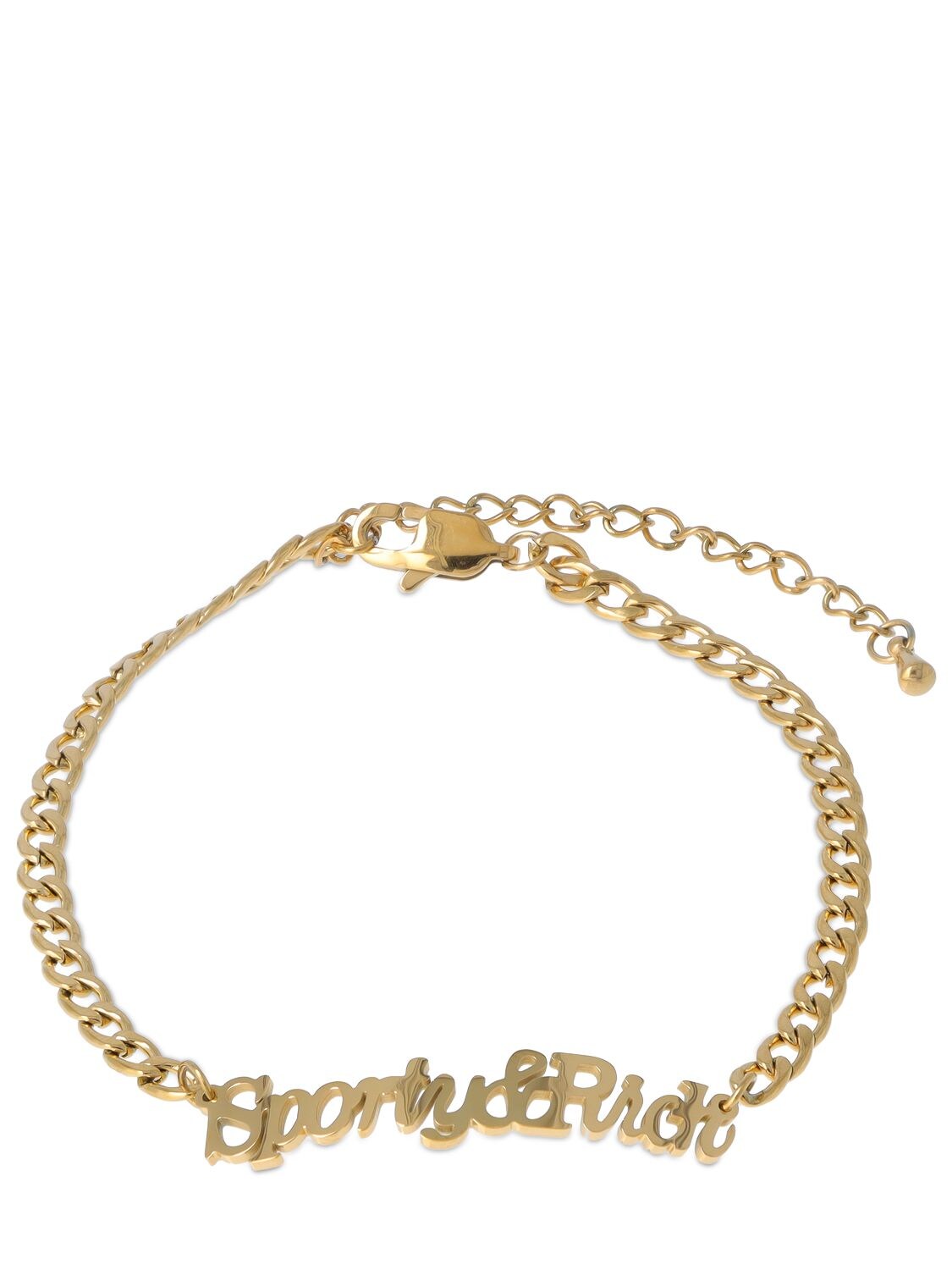 Classic Logo Curb Chain Anklet In Gold