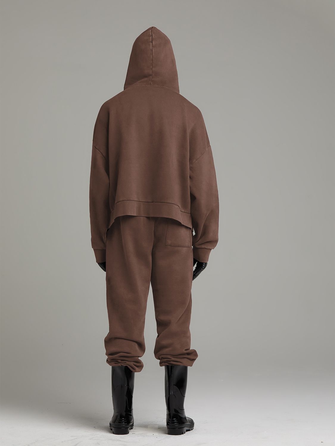 Shop Entire Studios Heavy Hood Washed Cotton Hoodie In Brown