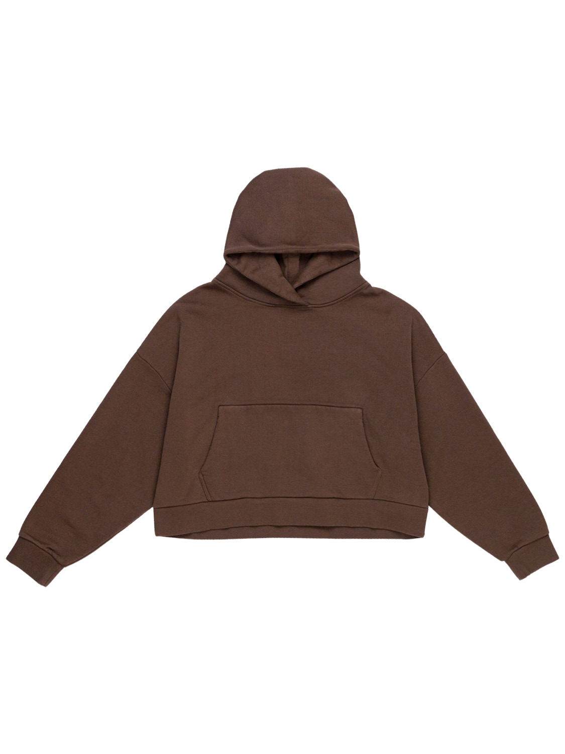 Heavy Hood Washed Cotton Hoodie In Brown