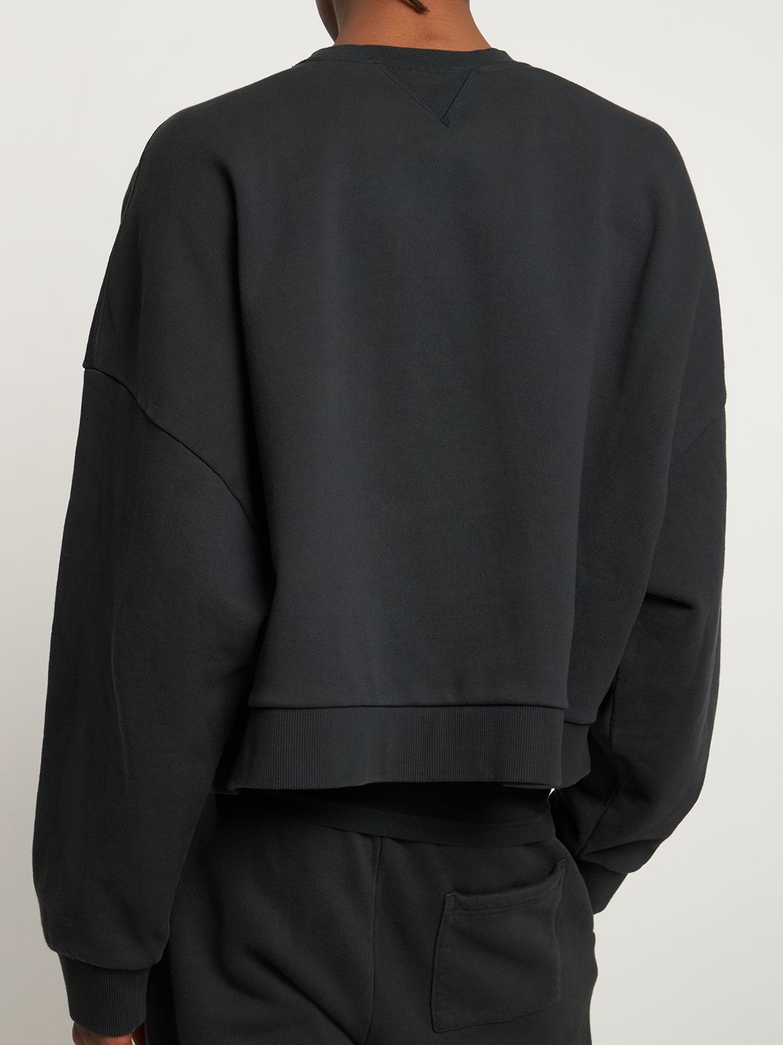 Box Crew Washed Cotton Sweatshirt In Black