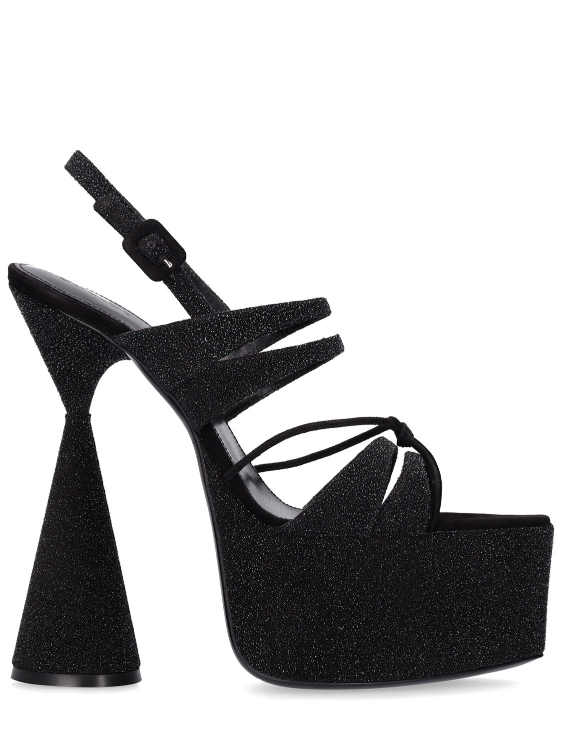 D’ACCORI 150MM BELLE SPARKLY LEATHER SANDALS