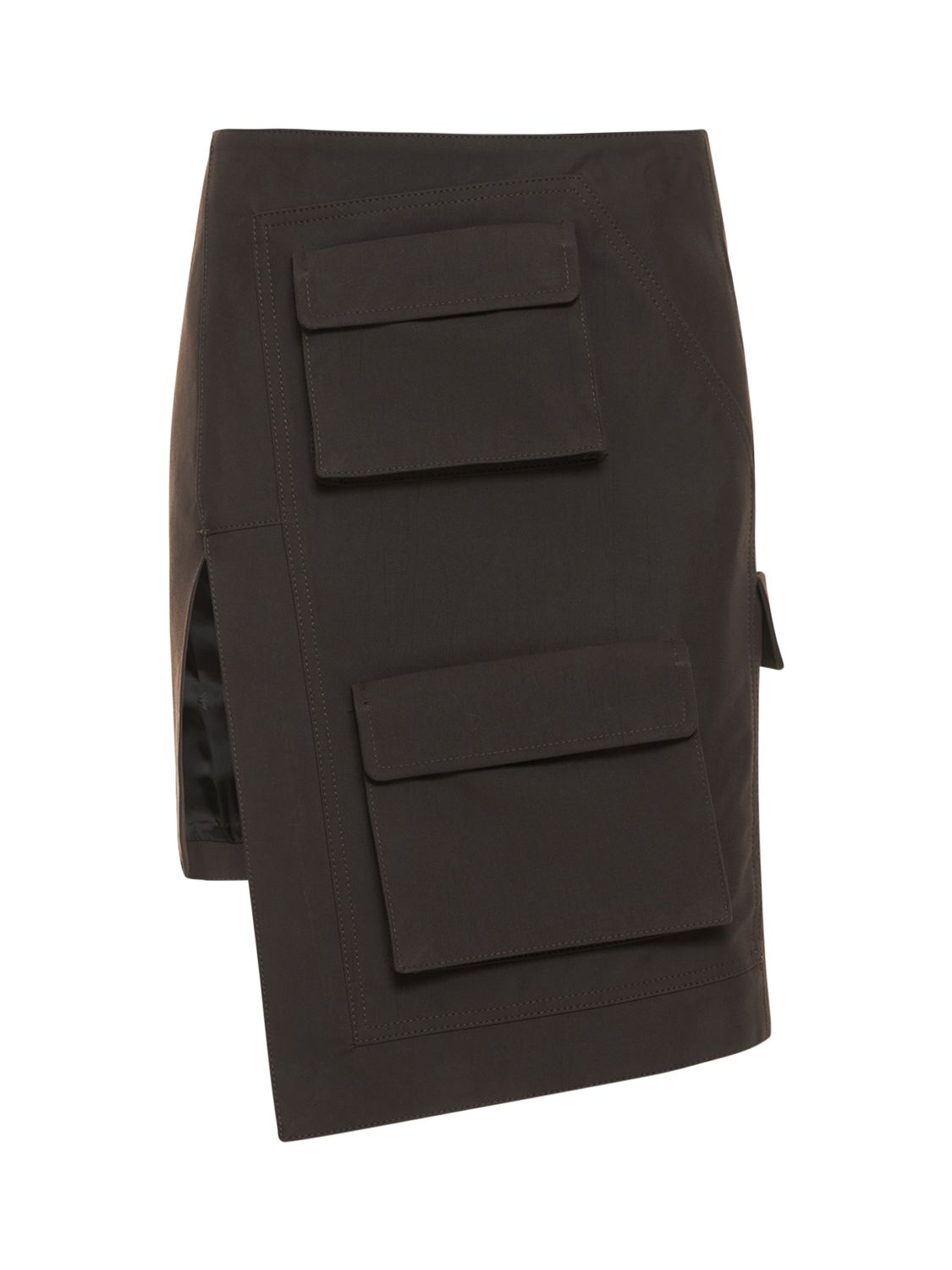 Off-white Asymmetric Thigh-slit Cargo Skirt In Grey
