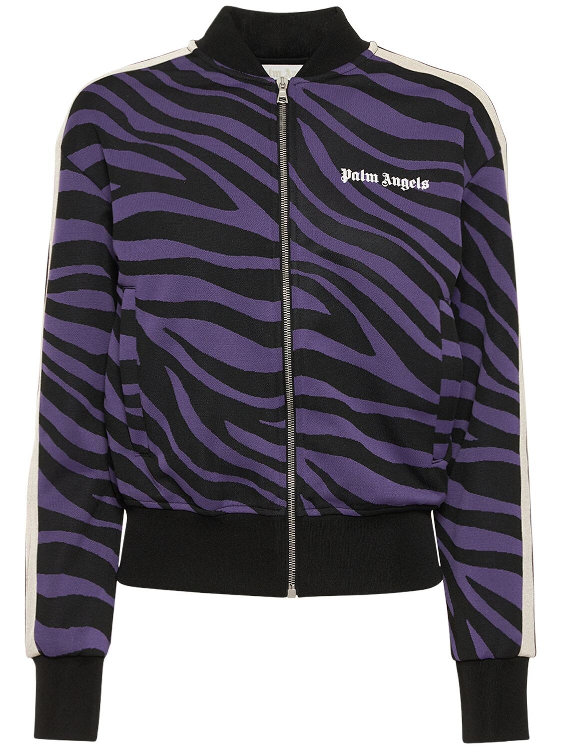 Printed Zebra Logo Bomber Jacket