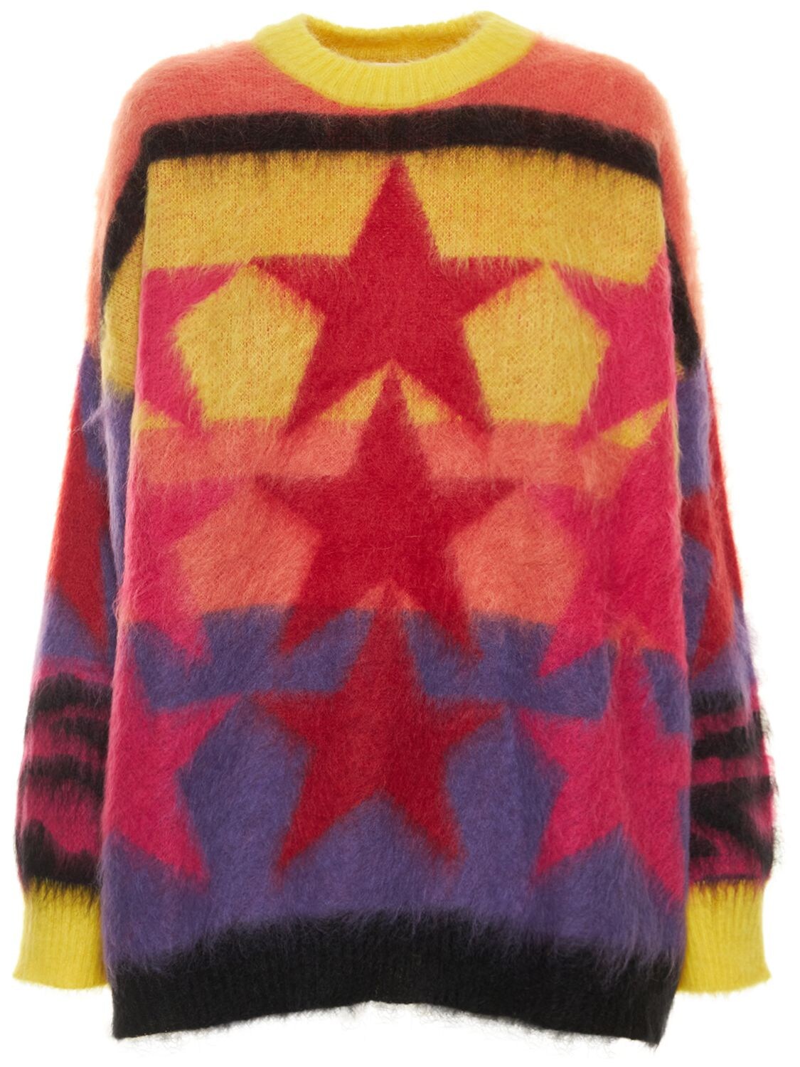 PALM ANGELS STARS KNIT MOHAIR BLEND SWEATER