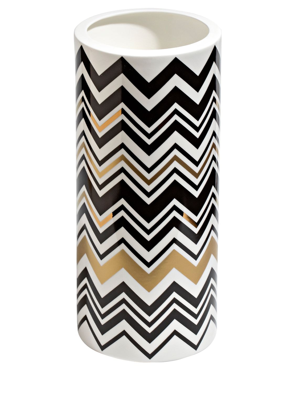Missoni Home Collection Zig Zag Gold High Vase In Multicolor