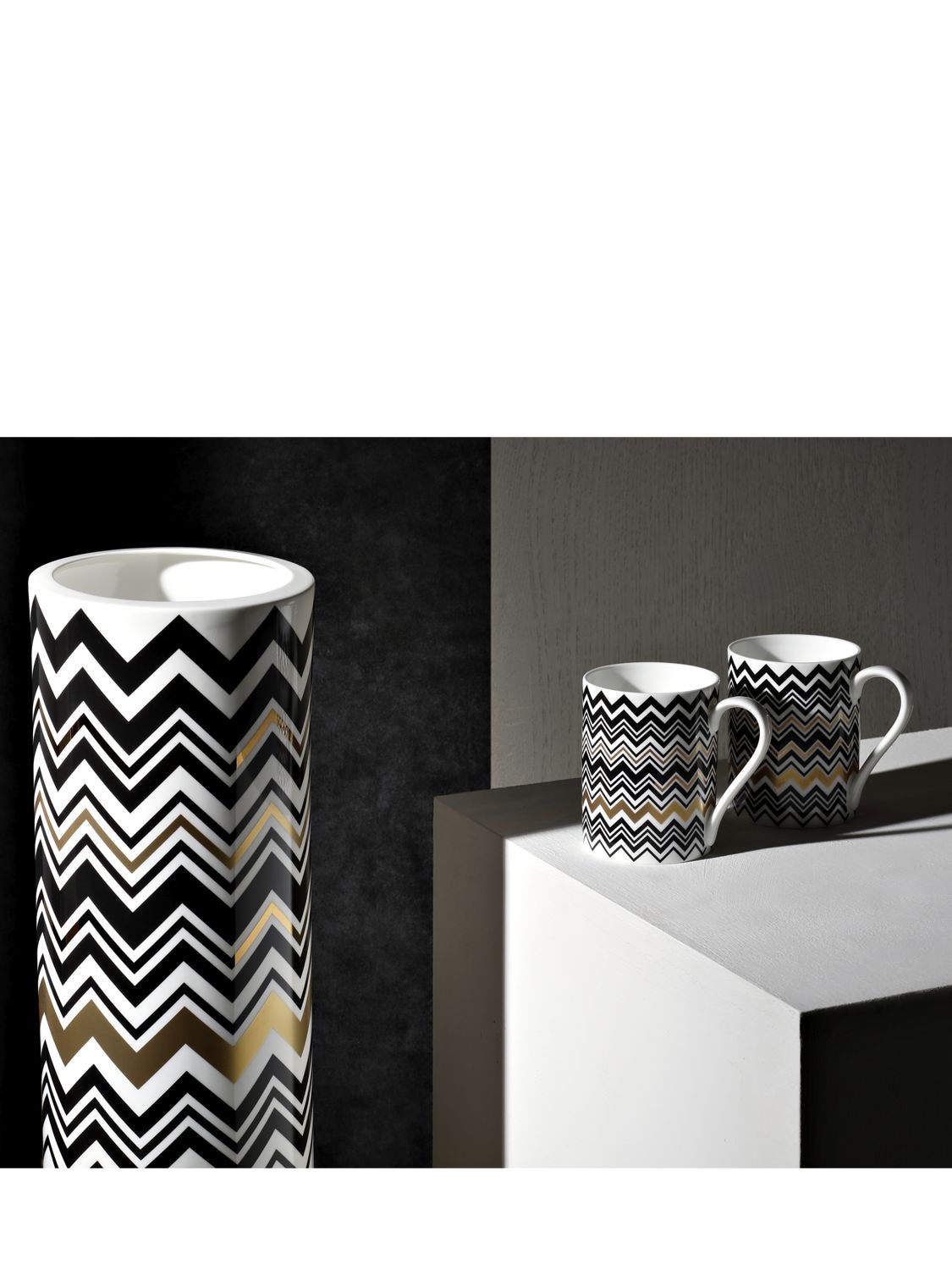 MISSONI HOME COLLECTION ZIG ZAG GOLD MUG 