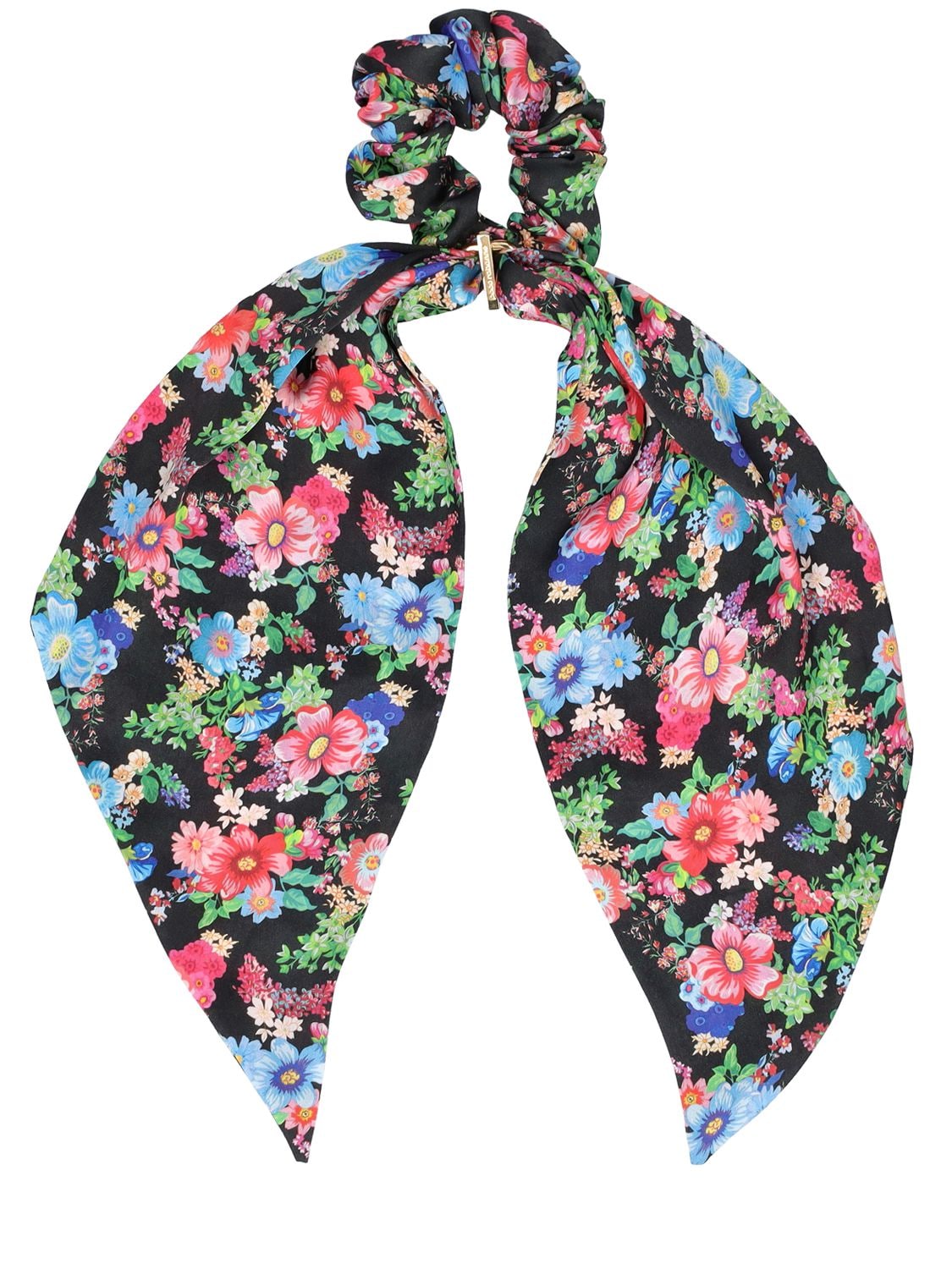 Paco Rabanne Xl Link Black Floral Scrunchie In Multicolor