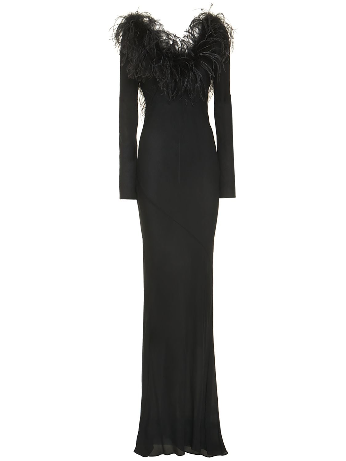 Giuseppe Di Morabito Viscose Crepe De Chine Long Dress In Black