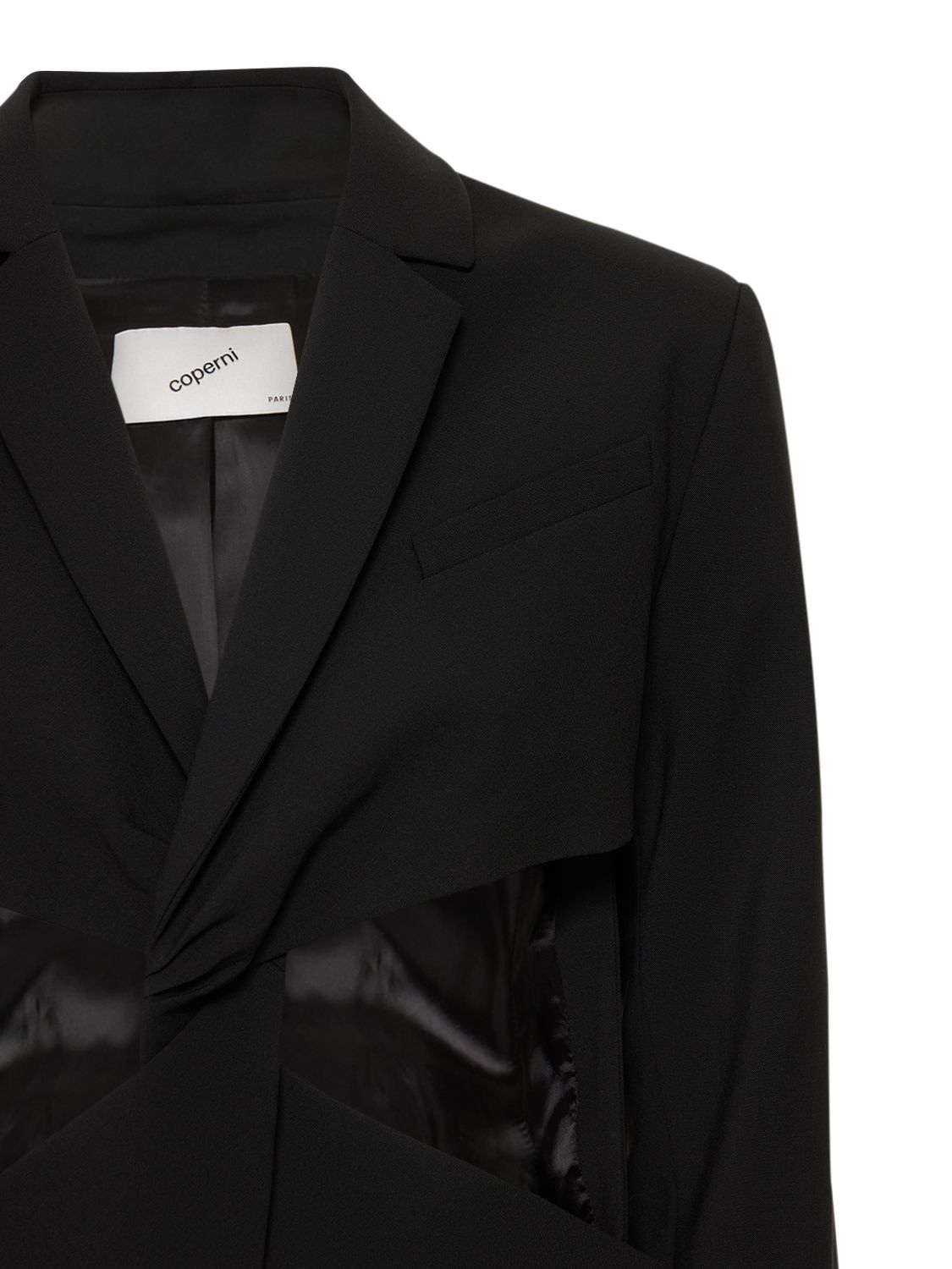 Shop Coperni Twisted Cut Out Blazer In Black
